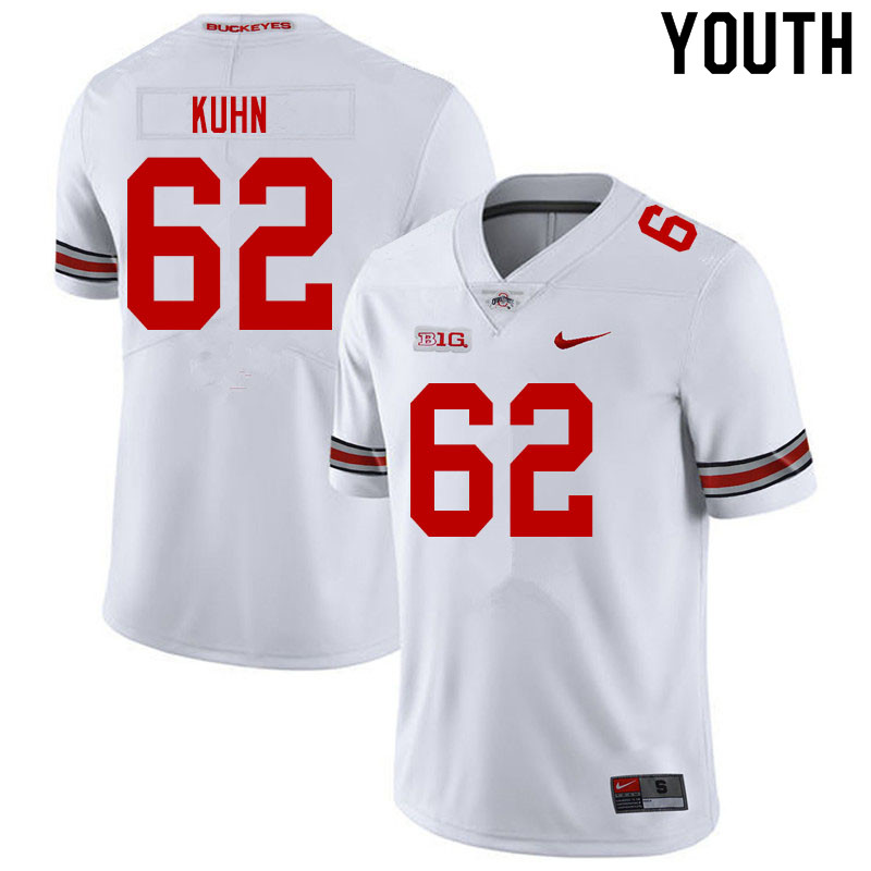 Ohio State Buckeyes Chris Kuhn Youth #62 White Authentic Stitched College Football Jersey
